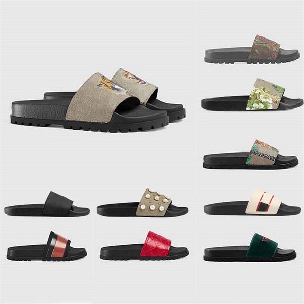 

summer slippers classic women casual leather designer flat slides flip flops men luxurys womens rubber sandals tpu si302w, Black