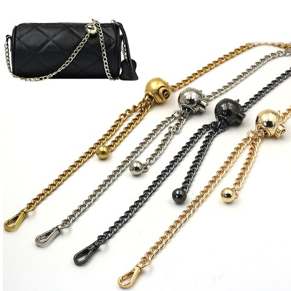 Metal + Couro Cross Body Bag Chain Strap Ajustável Bola Redonda Bolsa Bolsa Bolsa de Ombro Saco de Substituição Saco Acessórios