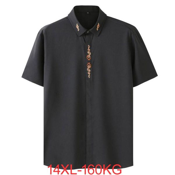 Camisas de vestido masculinas Plus Size 14XL 160kg Primavera Homens Camisa Formal Manga Longa Escritório Roxo Casamento Oversize Vermelho 58 54Men's