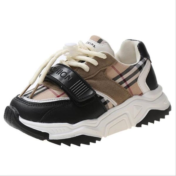 

kids shoes toddler girls boy sneakers plaid breathable children tennis fashion little baby shoes264w, Black;red