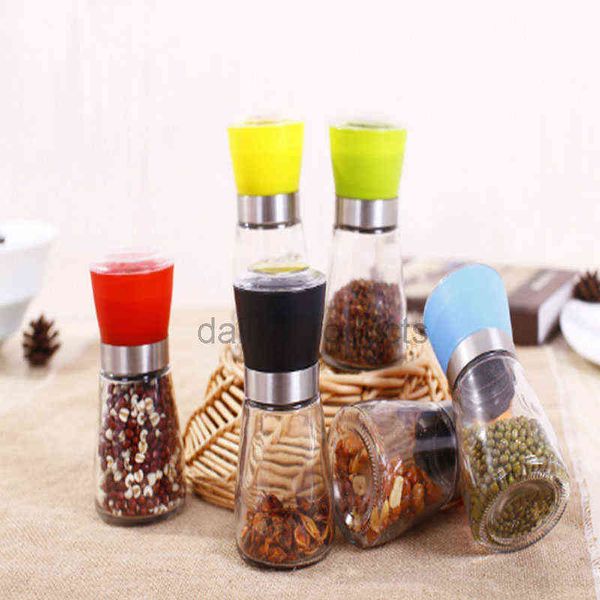 Manual de pimenta moedor de vidro sal pimenta moinho moedores ervas especiarias shakers ferramentas de cozinha ajustável moagem gadgets acessórios de cozinha vtmtl1688 clephan