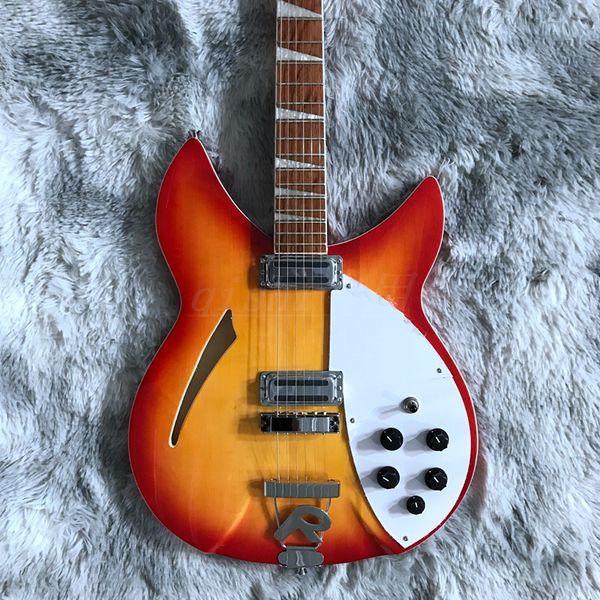 6 String Electric Guitar Ricken 360 Kiraz Kırmızı Patlama Gövde Gülağacı Klavye