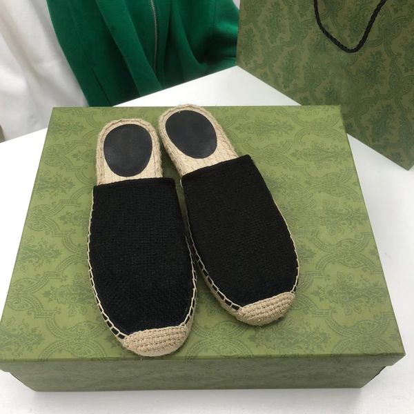 

angelina maxi canvas platform straw woven slippers multicolor linen canvas upper straw woven waterproof platform size 35-41, Black