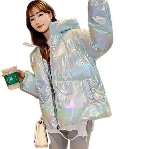 

women's down & parkas herstory 2021 winter fashion street short hooded bubble puffer jacket women korean style zip-up parka ladies thic, Black