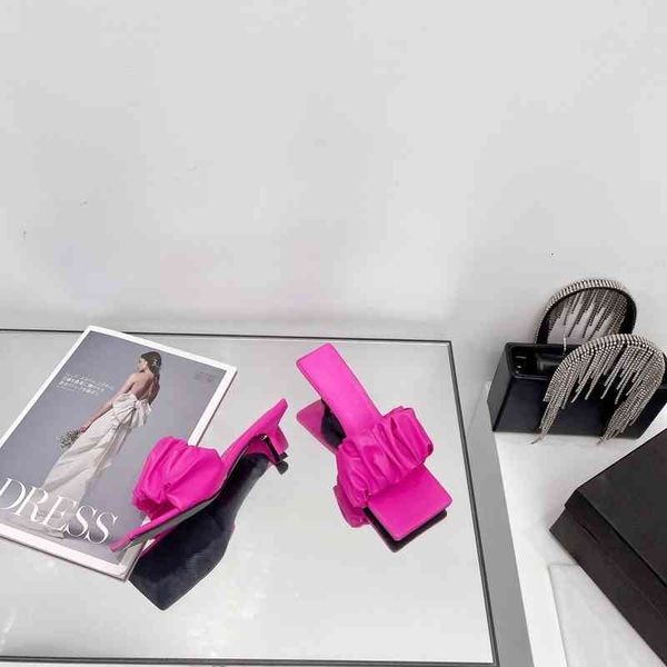 

slippers summer women's high heels leather outdoor slippers open end, Black