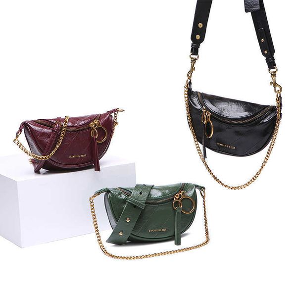 

limited waist bag pleated ins bag for women 2021 new trendy fashion all-match crossbody shoulder bag chain chest for women