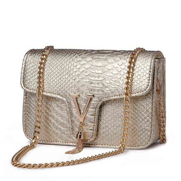 

european fashion gold silvers color shoulder messenger bags for women designer handbag brand women bolsa feminina 220516