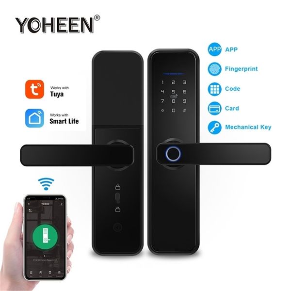 

yoheen wifi tuya smart life app phone control intelligent electronic digital door lock biometric fingerprint smart lock 201013