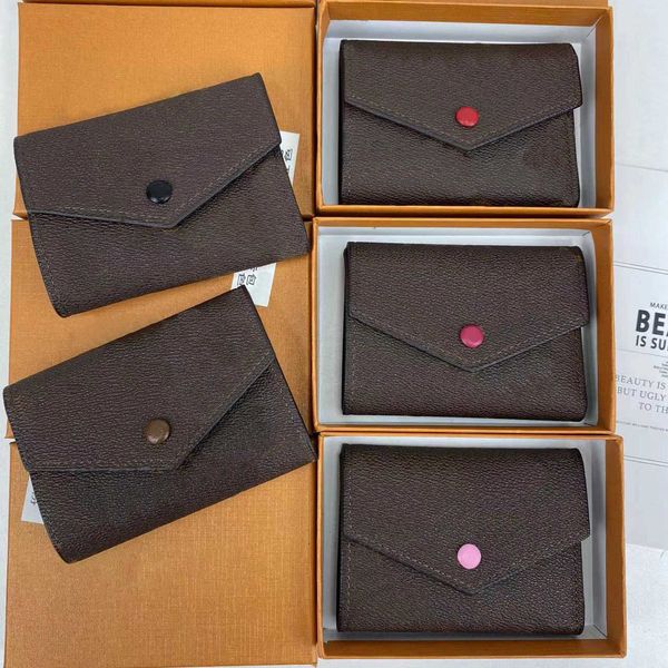 

retro brown designer purses trifold wallets flap button wallet credit card holder luxury purse fashion pocket short, White