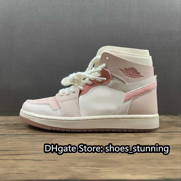 

brand shoes basketball womens jumpman 1s high cmft white haze pink brume blanche rose retro cultural sneakers outdoor trainers