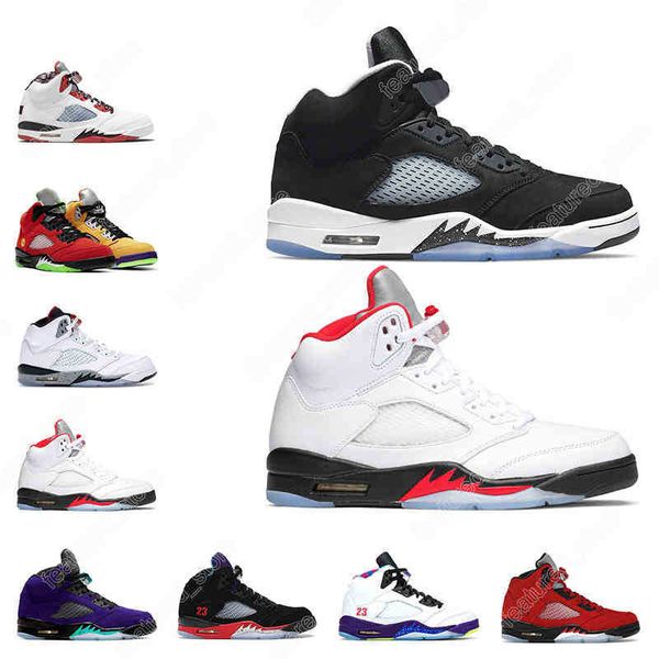 

7-13 men basketball shoes 5s oreo raging red alternate oregon what the blue suede michigan mens trainers sports sneakers outdoor, Black