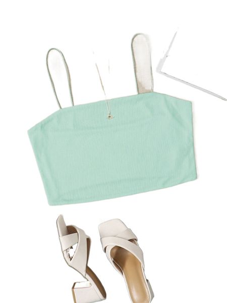 

plus ribbed knit cami c9gw#, Black