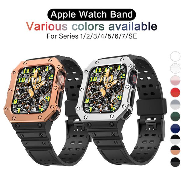 

for apple watch series 8 7 6 5 4 3 2 se armor protective case band strap cover iwatch 41mm 45mm