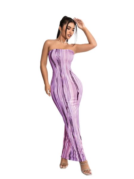 

brush print tube bodycon dress a5rv#, Black;gray