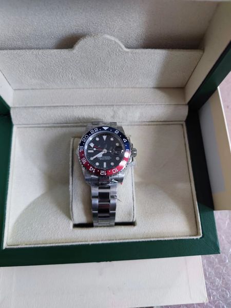 

with original box sale luxury watches ii 116719 red blue ceramic bezel 40mm gmt 116719blro 18k white gold new automatic mens watch, Slivery;brown