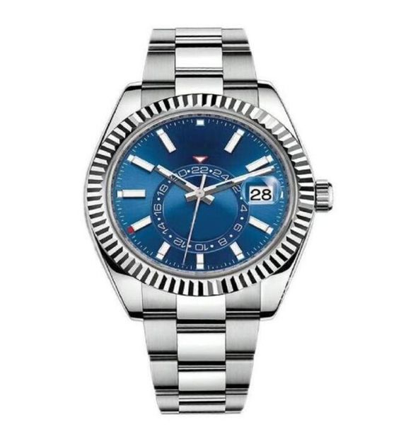 

u1 men watches waterproof dual time zone sky dweller luxury 904l stainless steel watches automatic mechanical sweep movement male wristwatch, Slivery;brown