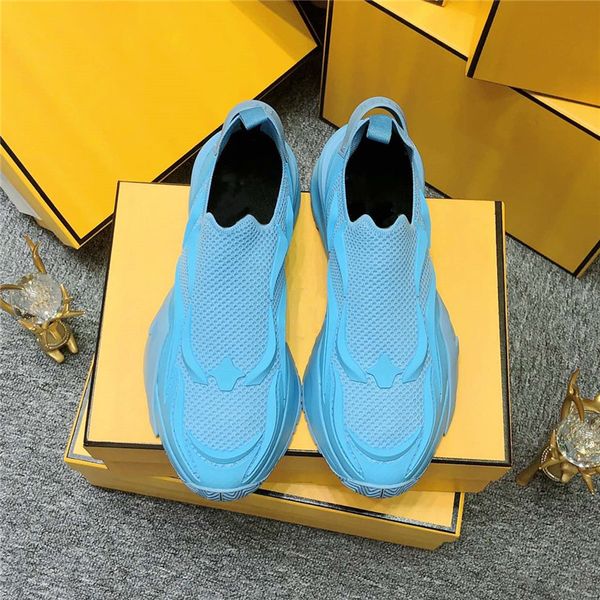

mens fashion casual shoes spring and summer series knitted sneakers thick soled running shoes, Black