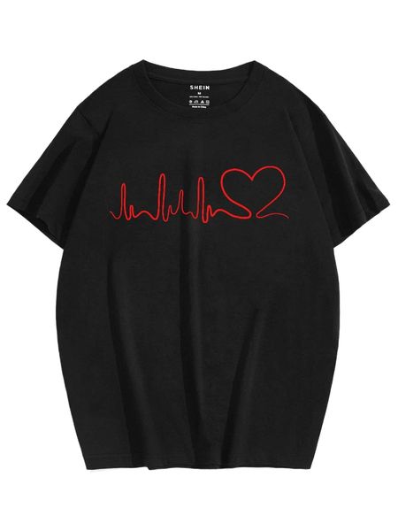 

men heart print tee e1kd#, White;black