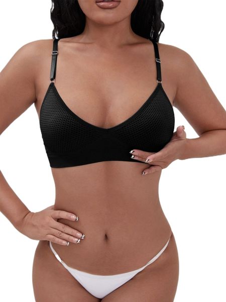

solid simple bra j67t#, Black;red