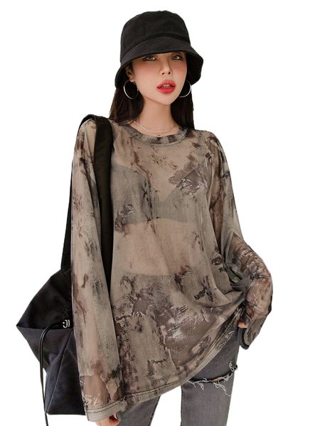 

dazy tie dye drop shoulder without bra a2qb#, White