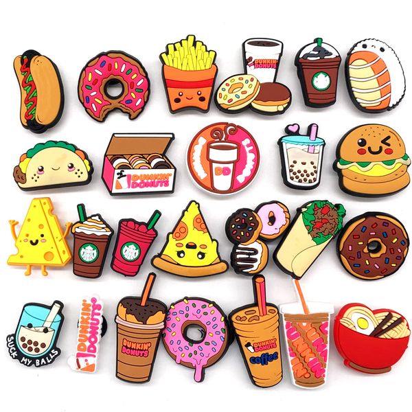 

shoe parts accessories cute cartoon food and drink decoration charms for clog sandals pvc garden accessries adts teens kids party fav jlltqn, White;pink