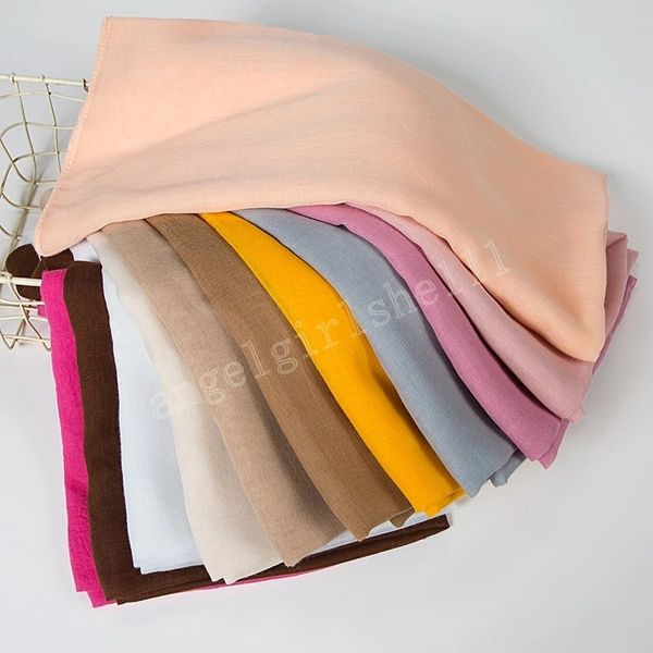 

viscose headwrap scarf for women plain hijab muslim wraps casual long shawl wraps thin islamic turban cap 90*180cm, Red;brown
