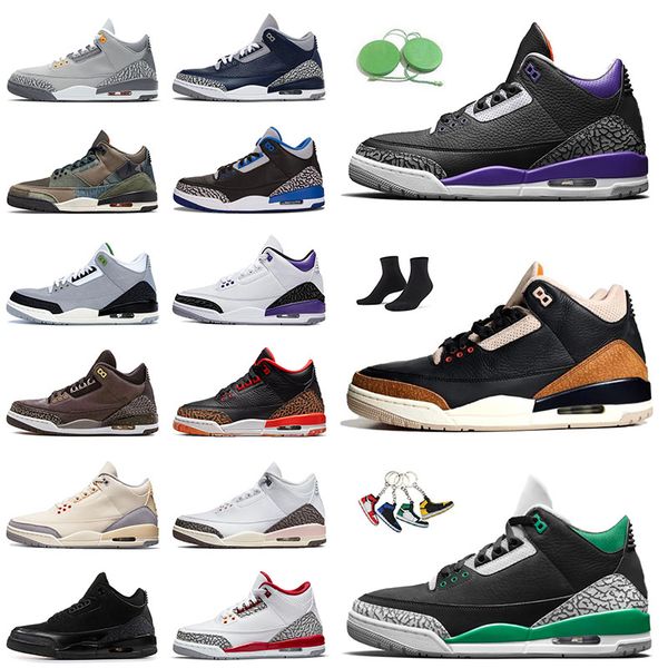 

jumpman 3 fashion iii designer shoes 3s patchwork sneaker cardinal red desert elephant pine green sports women trainers basketball shoe dark, Black