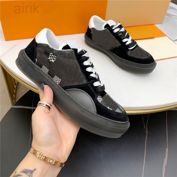

designer graffiti men casual shoes quality flats sneakers watercolor old flowers ollie trainers lace up gingham platform shoe luxury checker, Black