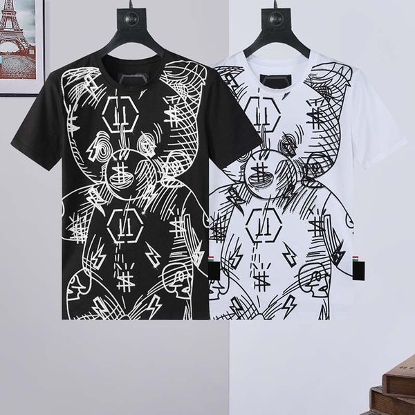 

designer skull diamond t-shirt womenst shirts printed fashion man t-shirt cotton casual tees short sleeve luxury hip hop streetwear tshirts, White