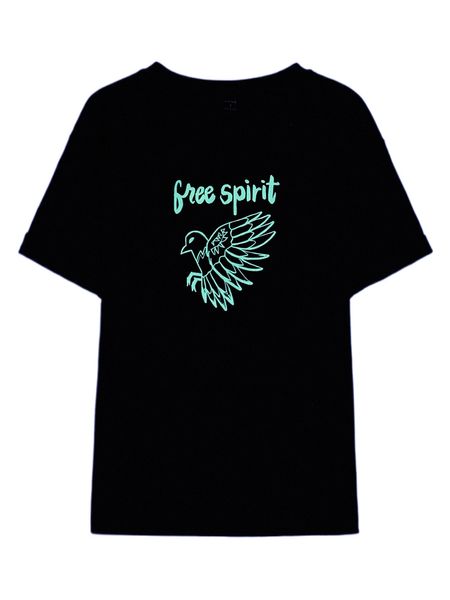 

x thegypsygoddess reflective bird & letter graphic tee u4we#, White