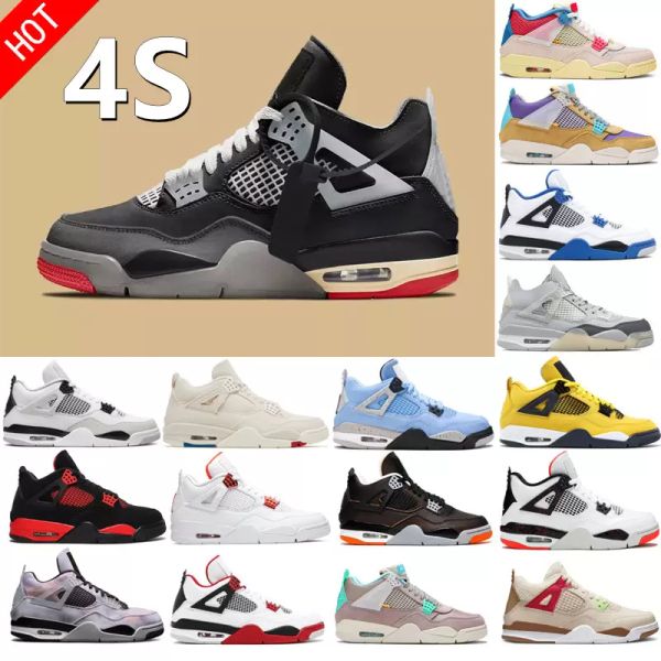 

2022 new men 4s iv 4 man basketball shoes fire red university blue military black cat sail cnavas cement hyper royal white lightning red