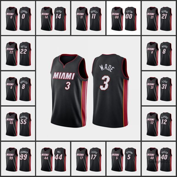 

miami's heat's men jimmy butler goran dragic tyler herro p.j. tucker markieff morris dwyane wade custom black icon edition jersey