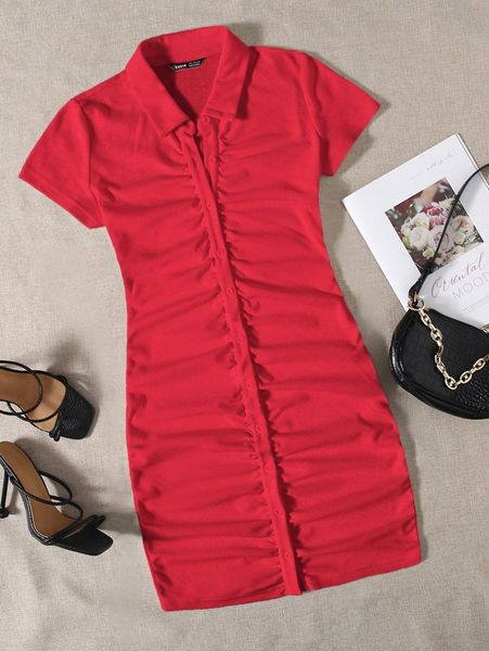 

collared buttoned front striped dress h5pz#, Black;gray