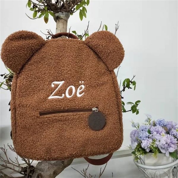 

school bags personalised embroidery bear backpack embroidered portable children 220823