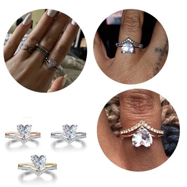 

de mariage bague coeur pour femme, Slivery;golden