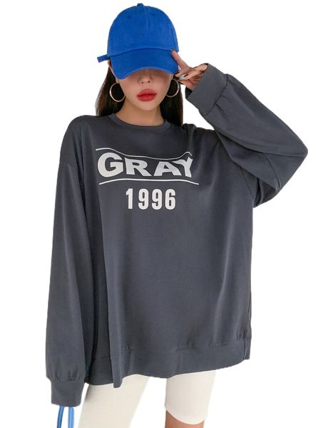 

dazy letter graphic drop shoulder sweatshirt y9mx#, Black
