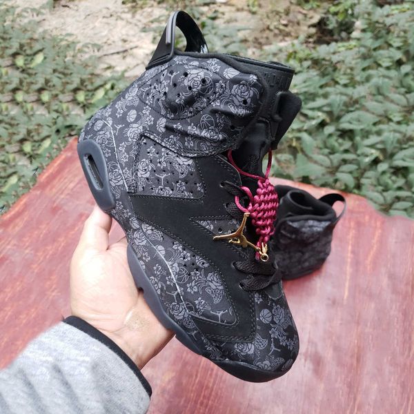 

new arrival 6 sd wmns singles day mens basketball shoes 6s peony flower black cny metallic gold men trainers sports sneakers 40-47
