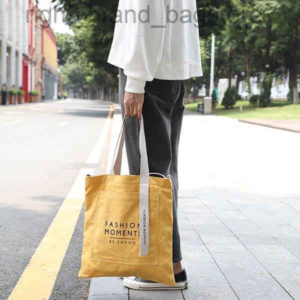 

2022 summer students shoulder bag large capacity letters canvas shoulder bag women casual travel tote bag shopper purses w220810