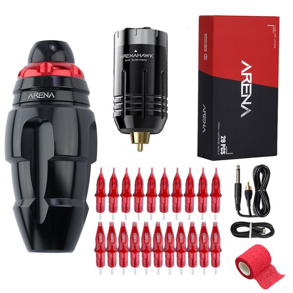 Arena Wireless Tattoo Kit Boom Tattoo Pen 1800 mAh wiederaufladbare Batterie Power Patronen Nadeln