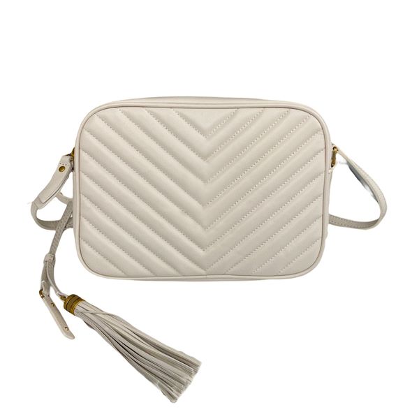 

loulou 23cm bags for women beige handbag fashion genuine leather tassel zipper bag camera fandbags designers satchel thread chains handbags