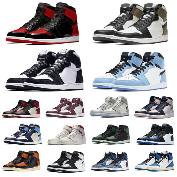 

designer 1 men women basketball shoes 1s bred patent university blue varsity bred digital pink chicago smoke grey mens trainers sports sneak