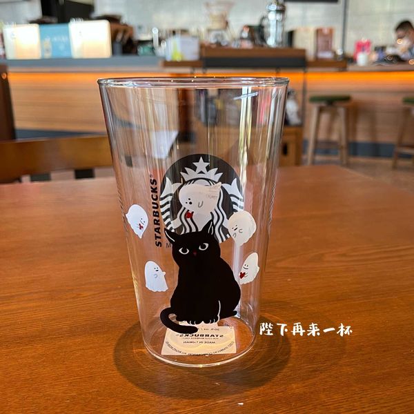 

starbucks cup 2021 black cat elf glass luminous large capacity deskcup 591ml