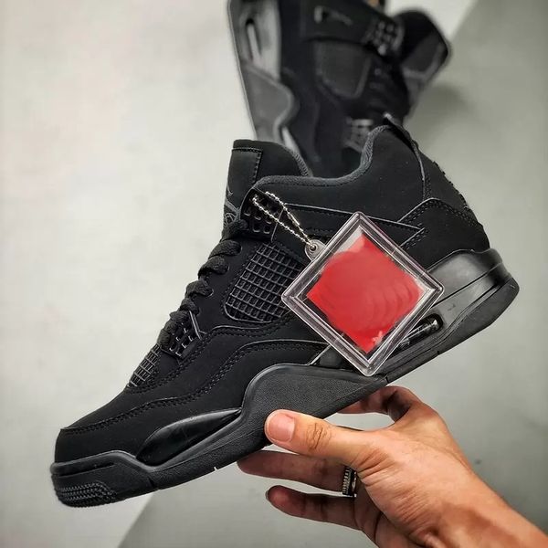 

brand shoes jumpman 4 black cat basketball classics 4s suede sneaker designer outdoors original