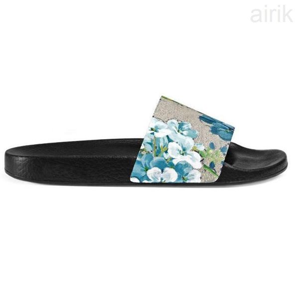 

new flip flops designer rubber slide sandal floral brocade men slipper gear bottoms women summer fashion striped beach casual shoes 36-45, Black