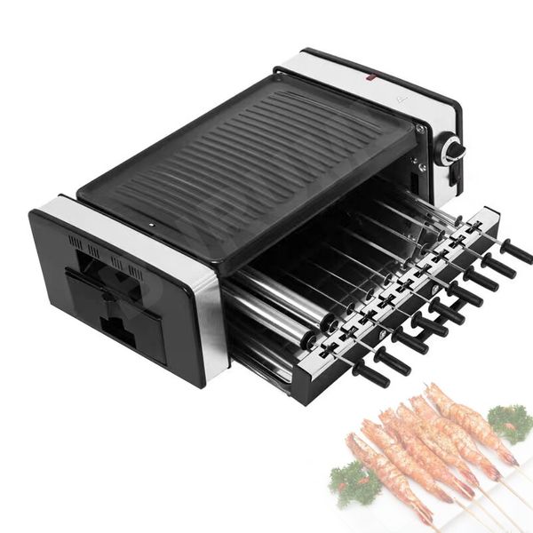 Grill elettrico senza fumo per barbecue a doppio strato