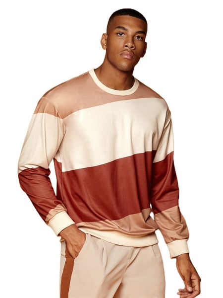 

men cut and sew sweatshirt j8m7#, Black