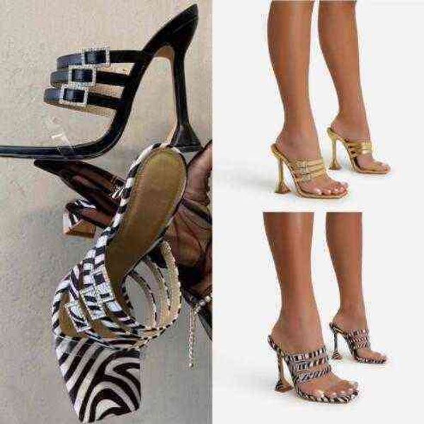 

new sandals women's stiletto heels shoes super high large size wine glasses with square heel220514, Black