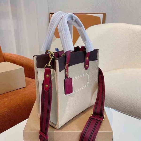 

bags tote women white handbag shoulder brown leather designer crossbody female purses wide canvas straps 220309