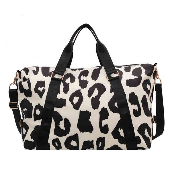 Borsa da viaggio portatile Yilian Borsa da viaggio con stampa leopardata di grande capacità Porta con te Sport Fitness Moda Viaggio versatile 220420