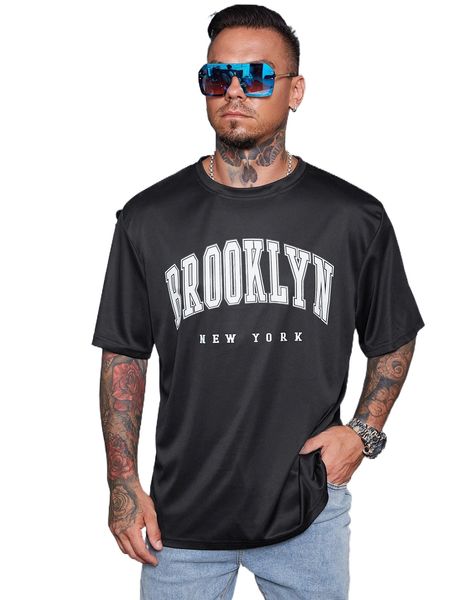 

extended sizes men letter graphic tee 14gi#, White;black